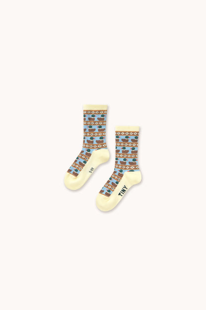 Tiny Ducks Medium Socks | dusty yellow