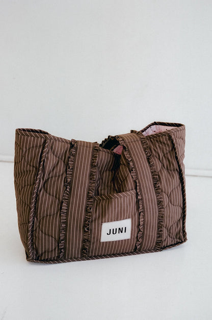 The Everything Bag | Cocoa Pinstripe