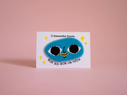 Blue Boi - chenille iron-on patch