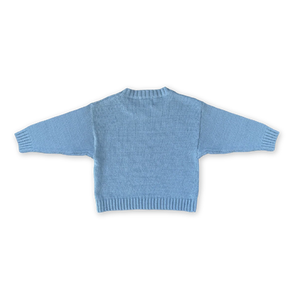 Organic Swirl Intarsia Knit Pull Over | Duck Egg