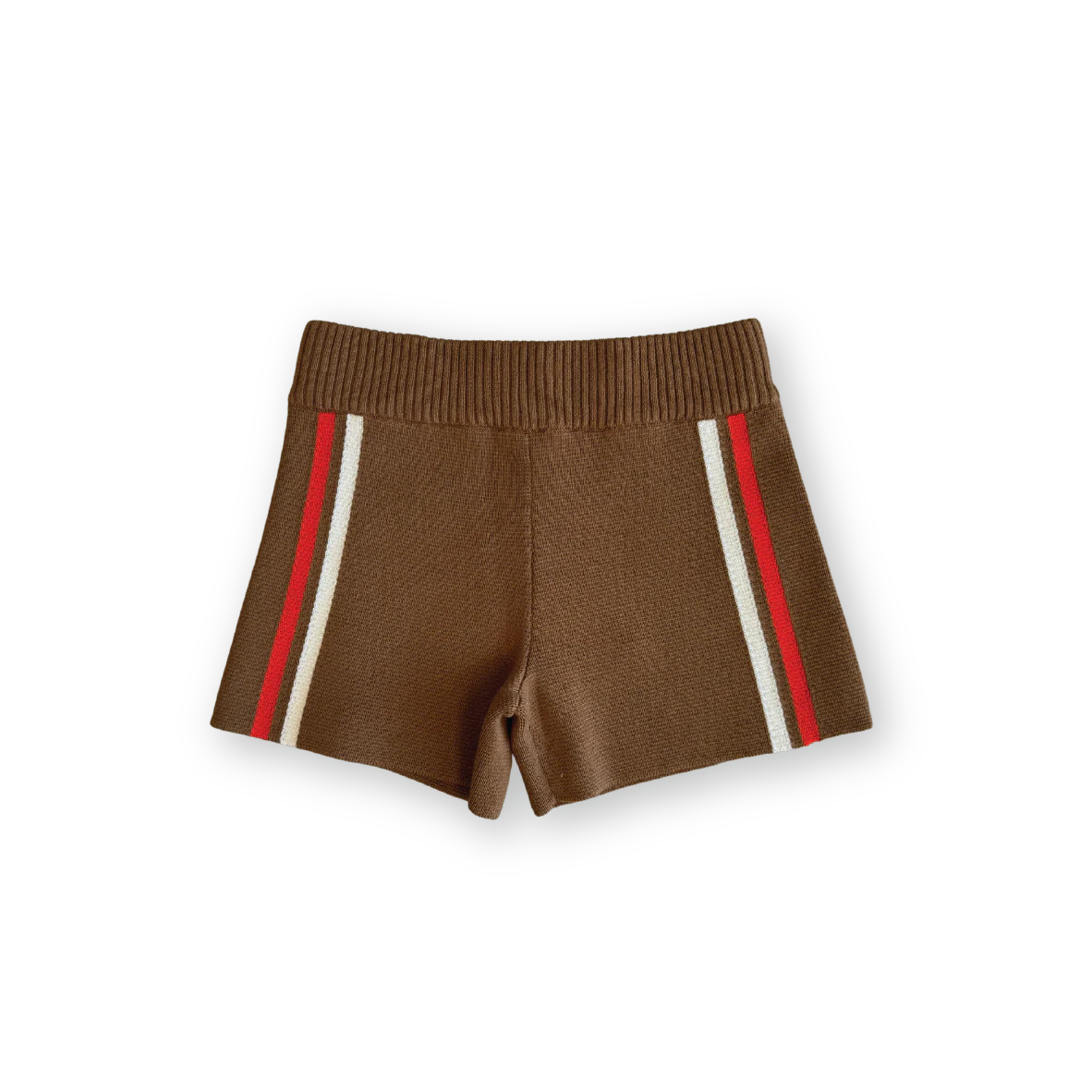 Organic milano knit shorts | brownie