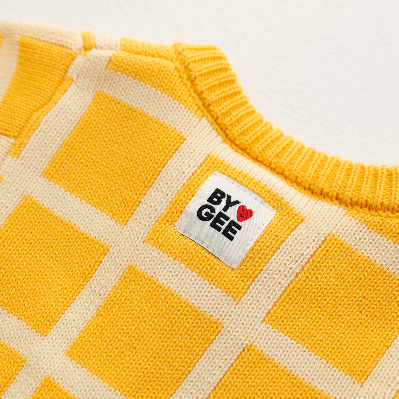 Organic Check Knit Romper | Honey