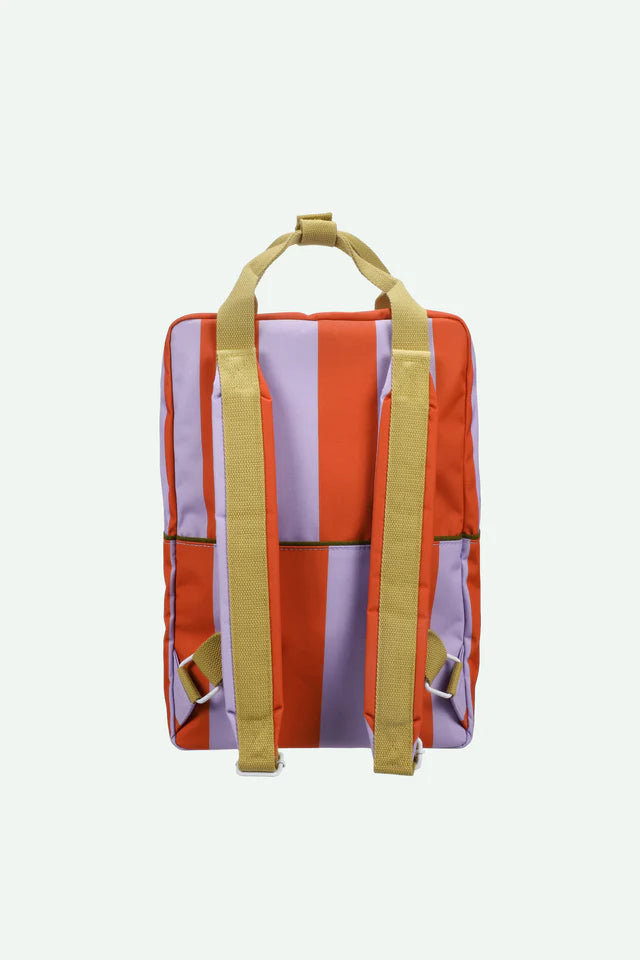 backpack large | stripes | campfire orange + dewy lilac