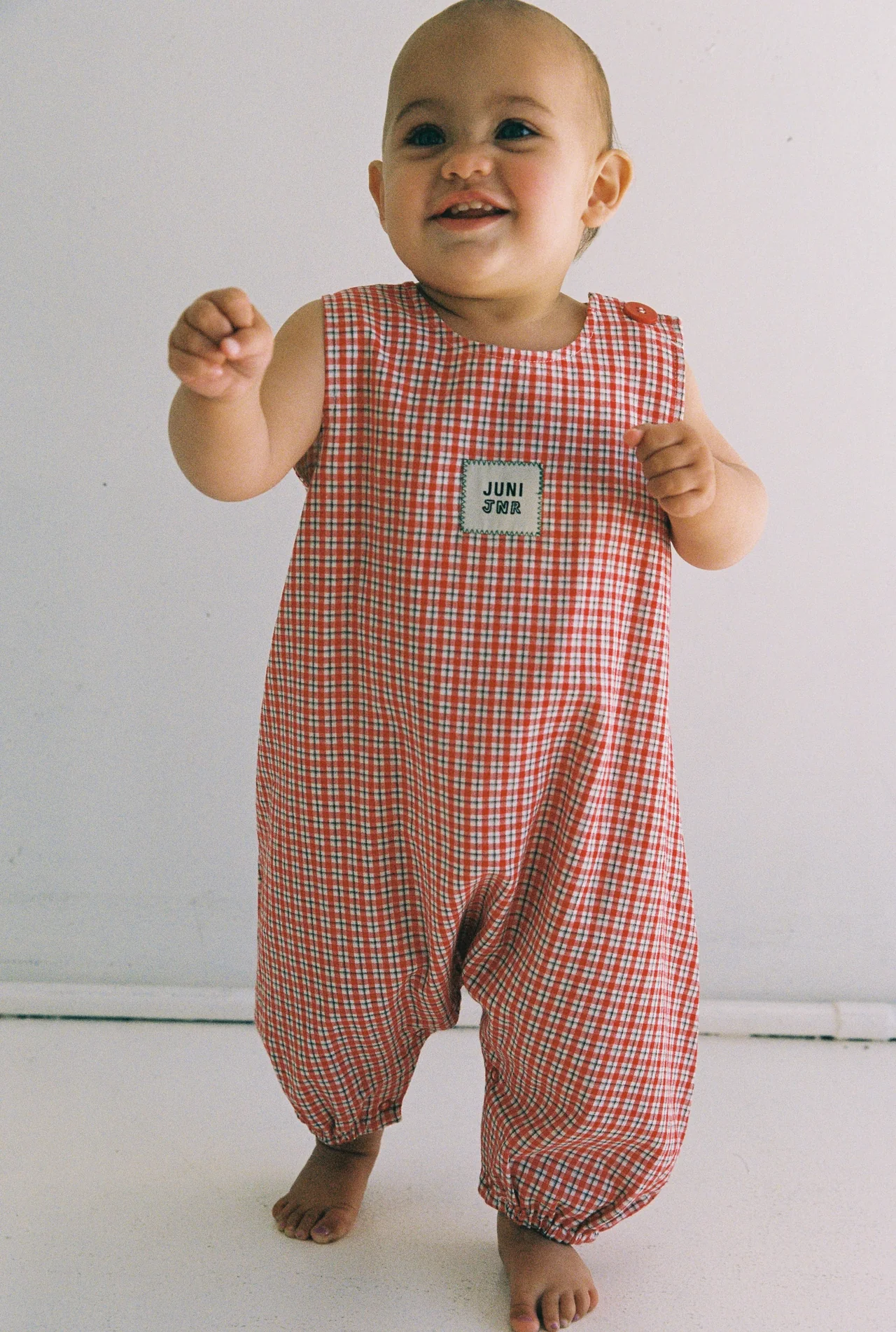 Avery Romper | red check