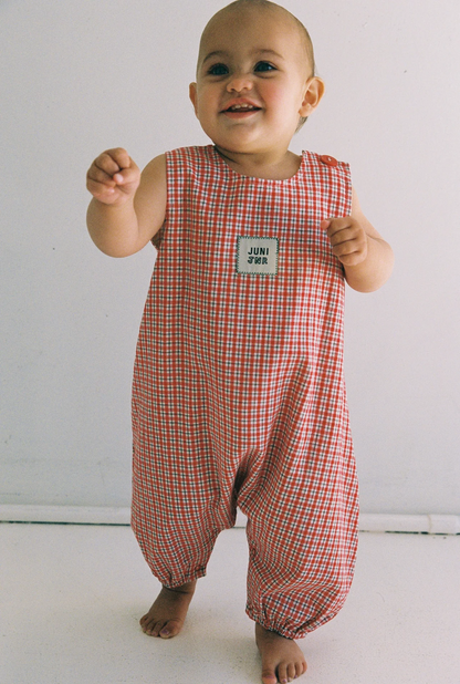 Avery Romper | red check