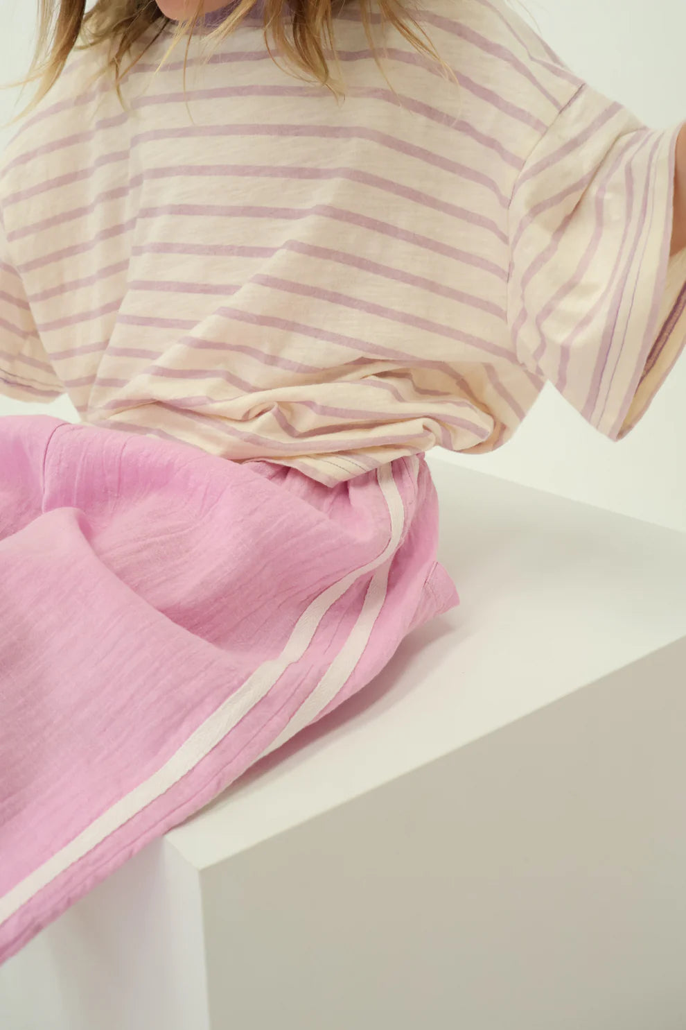 Stripey Staple Tee | Lilac