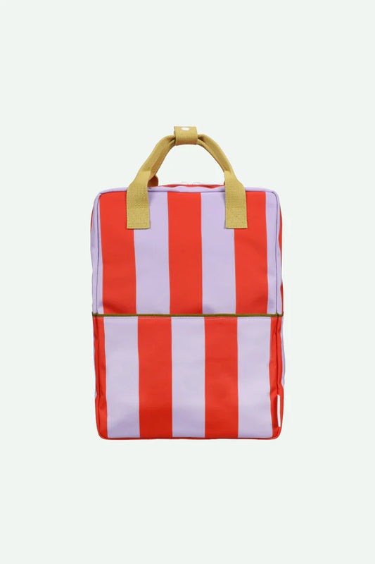 backpack large | stripes | campfire orange + dewy lilac