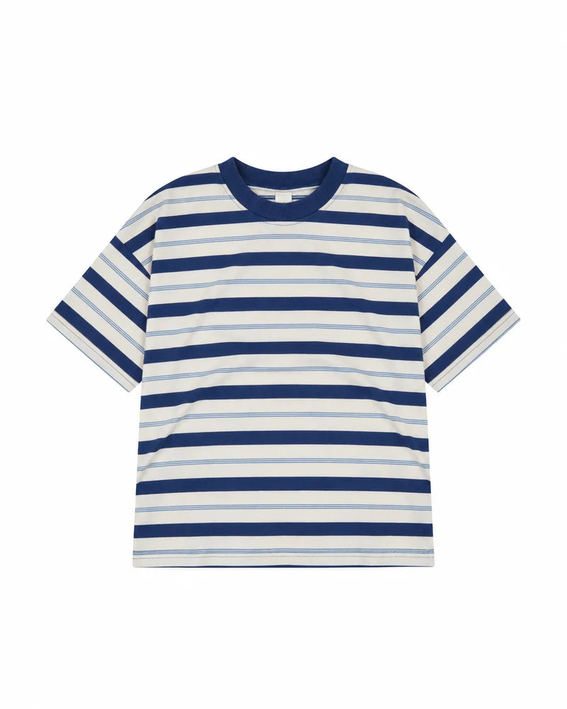 OVERSIZED TEE | TRIPLE BLUE RETRO STRIPE