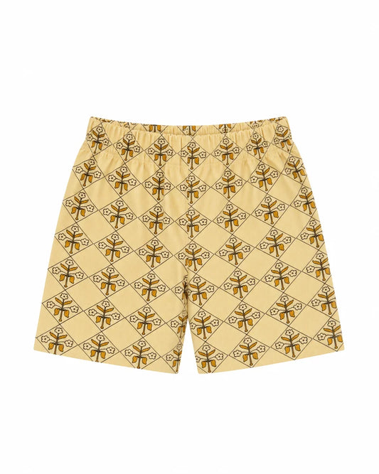 Relaxed Elastic Short | Yellow Vintage Floral