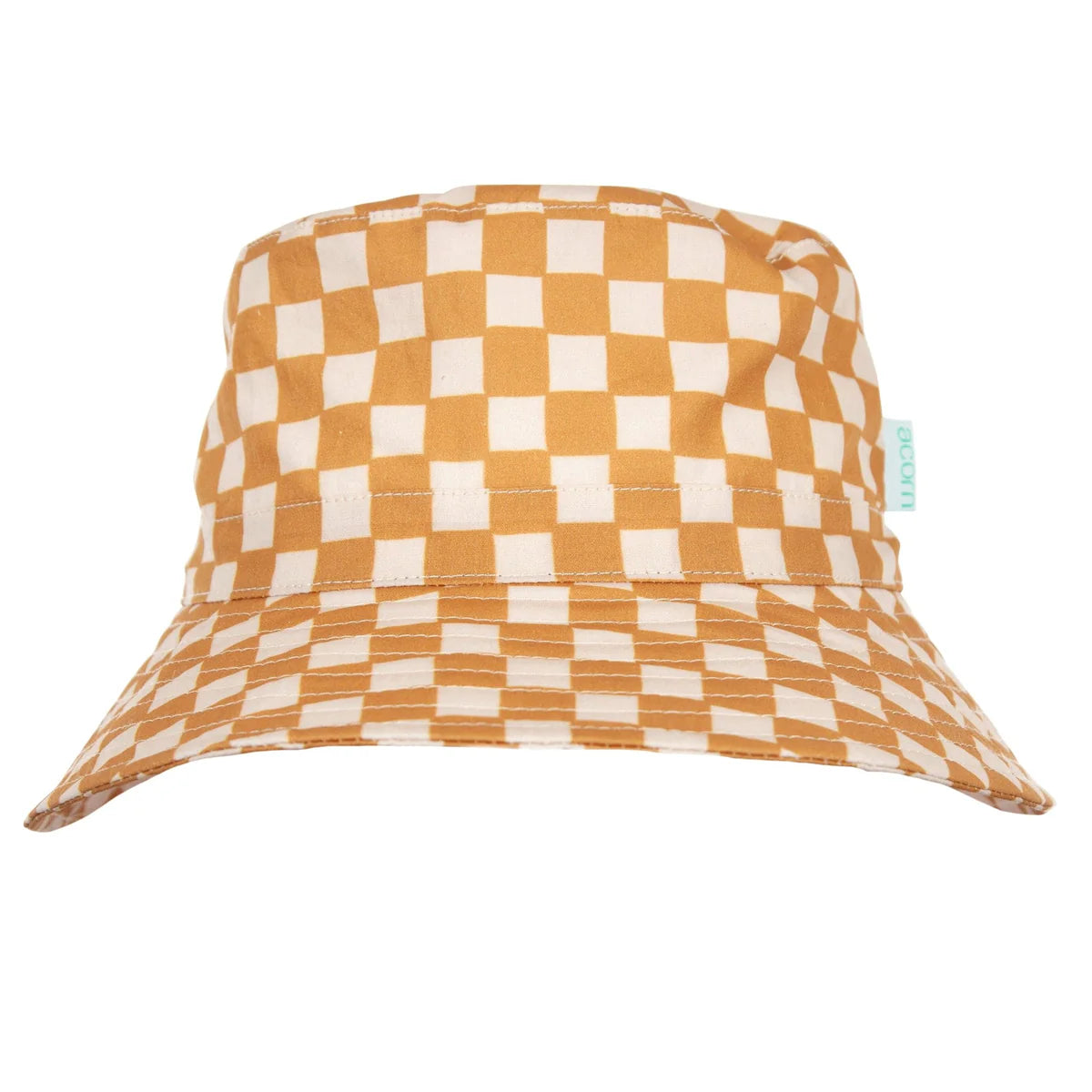 Checkmate wide brim hat caramel and cream acorn kids front