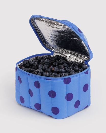 Puffy Lunch Bag | Blue Polka Dot
