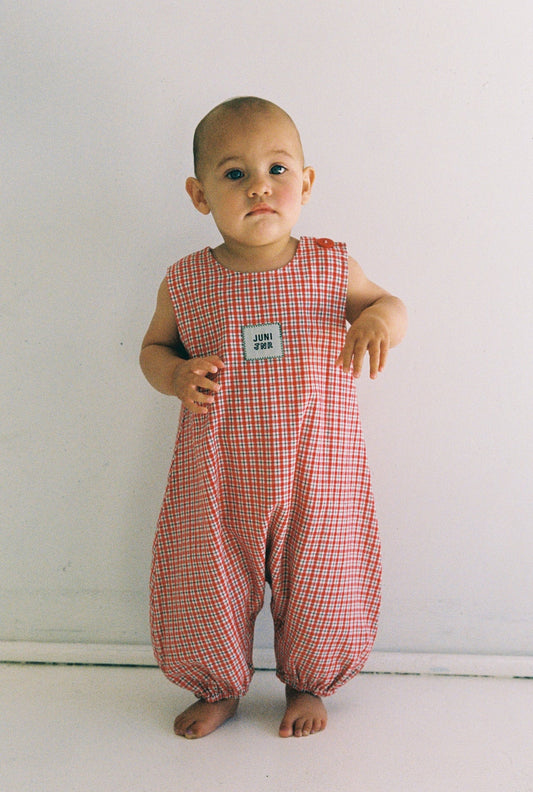 Avery Romper | red check