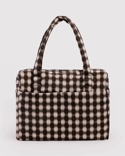 Small cloud carry on | blurred gingham brown
