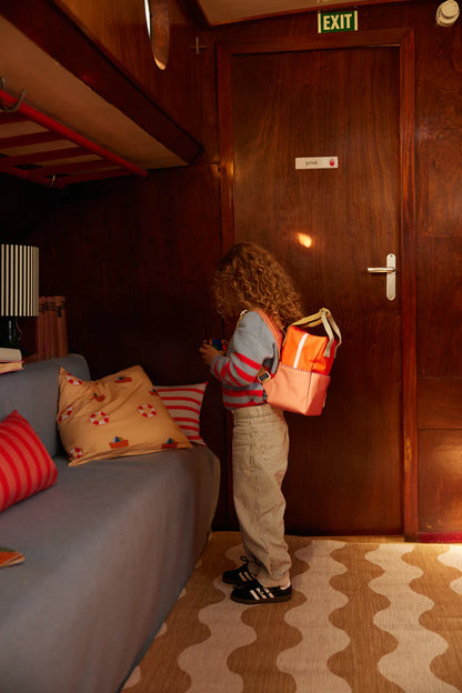 backpack small | colour blocking | lifebuoy orange + coral pink