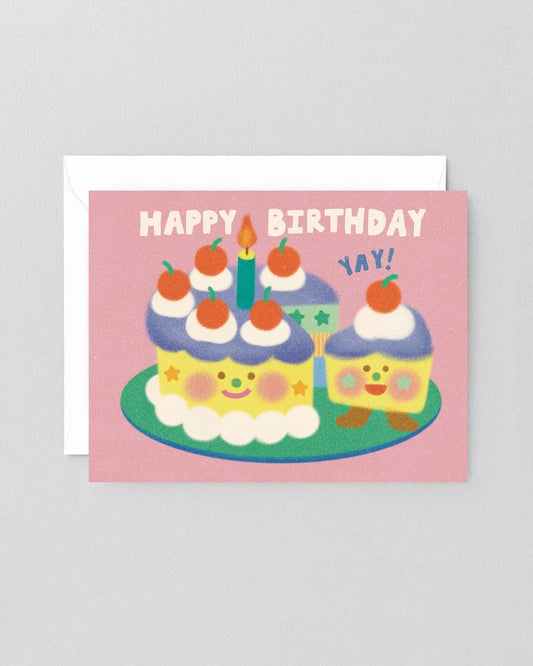 Happy Birthday Yay Cake & Slice Card