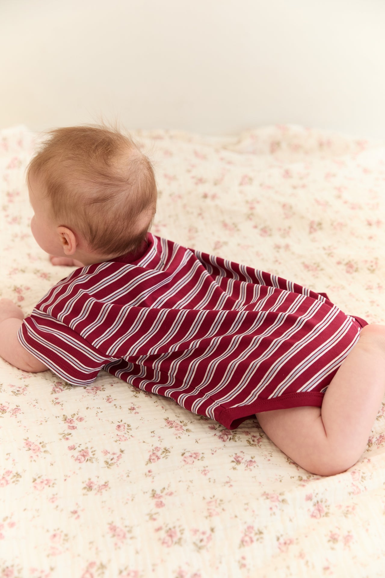 Riley T-Shirt Romper | Cherry Stripe