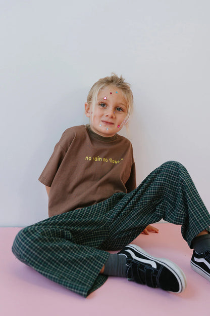 Cotton check pant | forest green