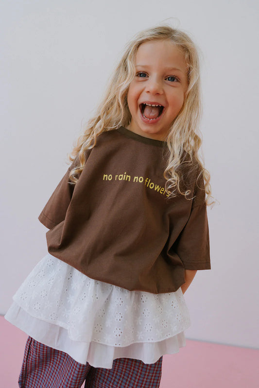 No flowers tee | brown