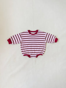 Mattie Stripe Cotton Bodysuit | Pink Stripe