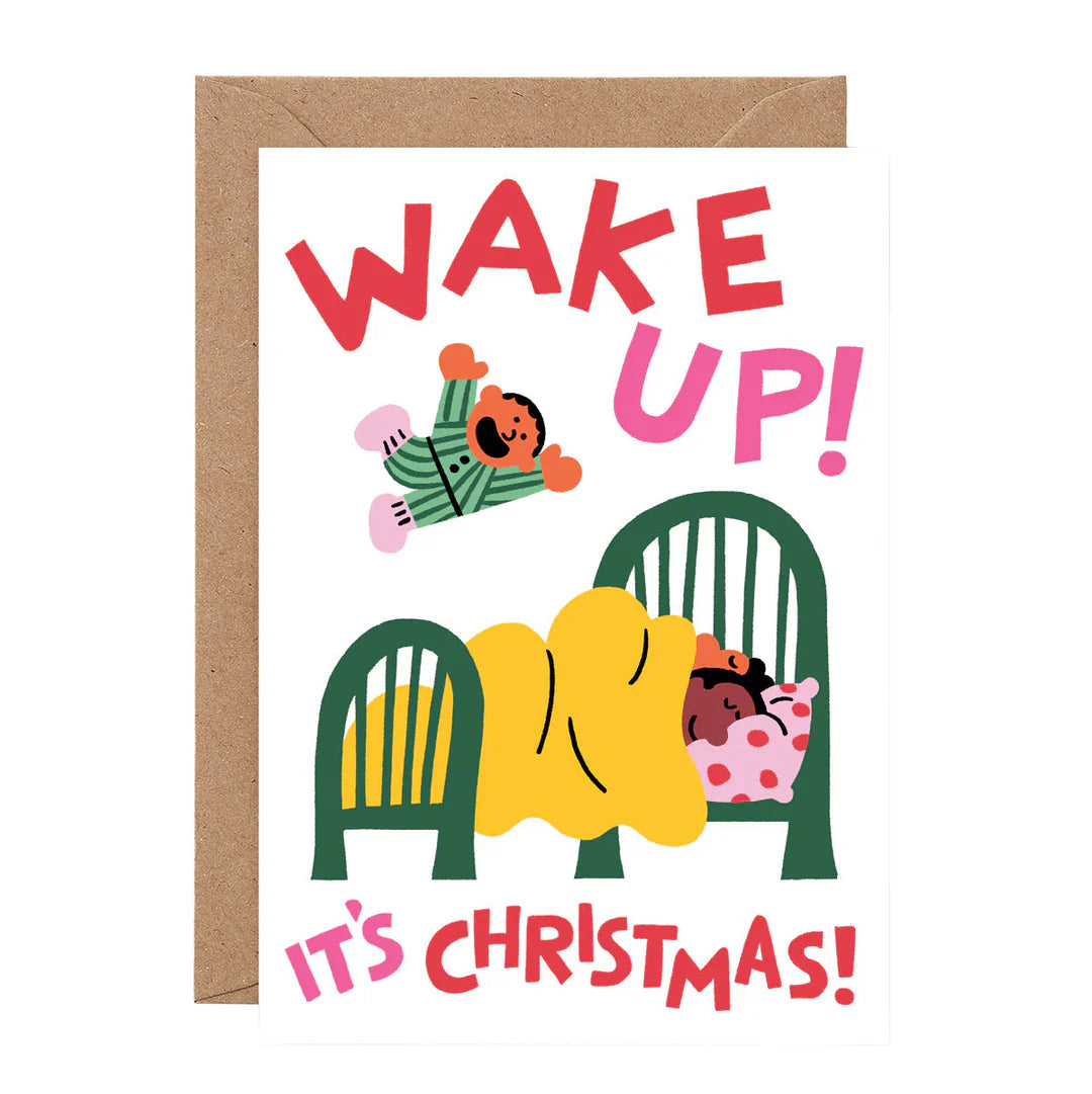 Wake Up It's Christmas Embossed Card