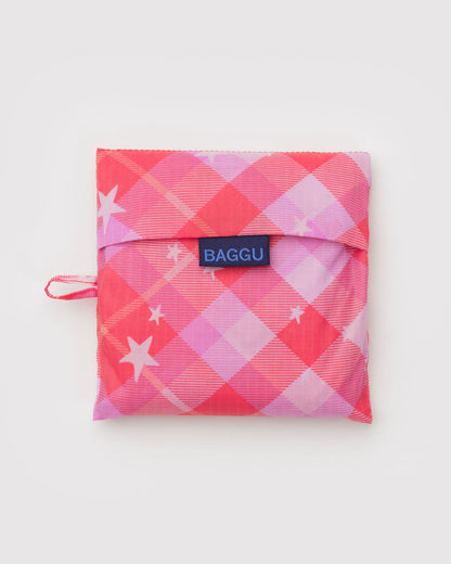 Big Baggu | pink star plaid