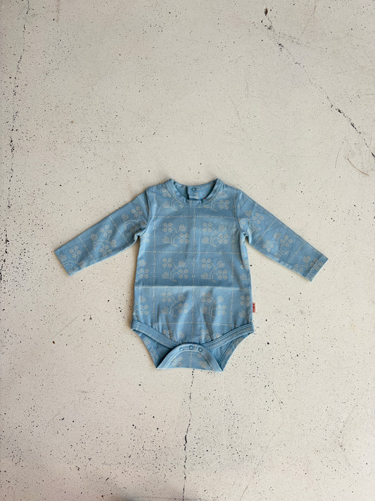 Dots Flower Bodysuit | denim blue