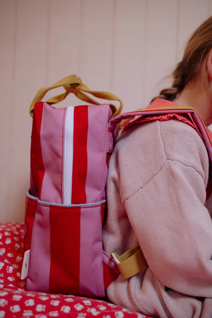 backpack large | stripes | campfire orange + dewy lilac