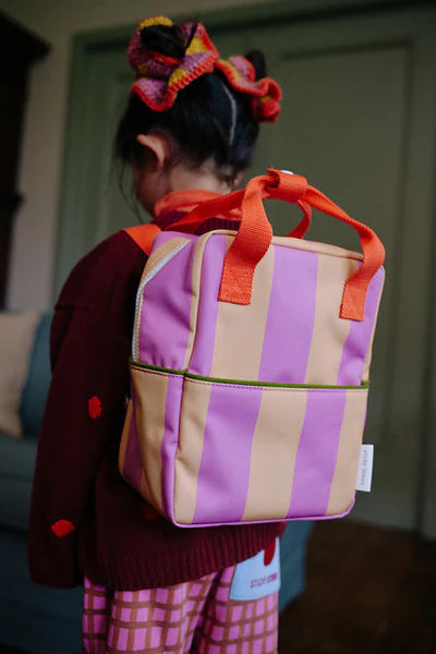 backpack small | stripes | red rosebay + apple juice