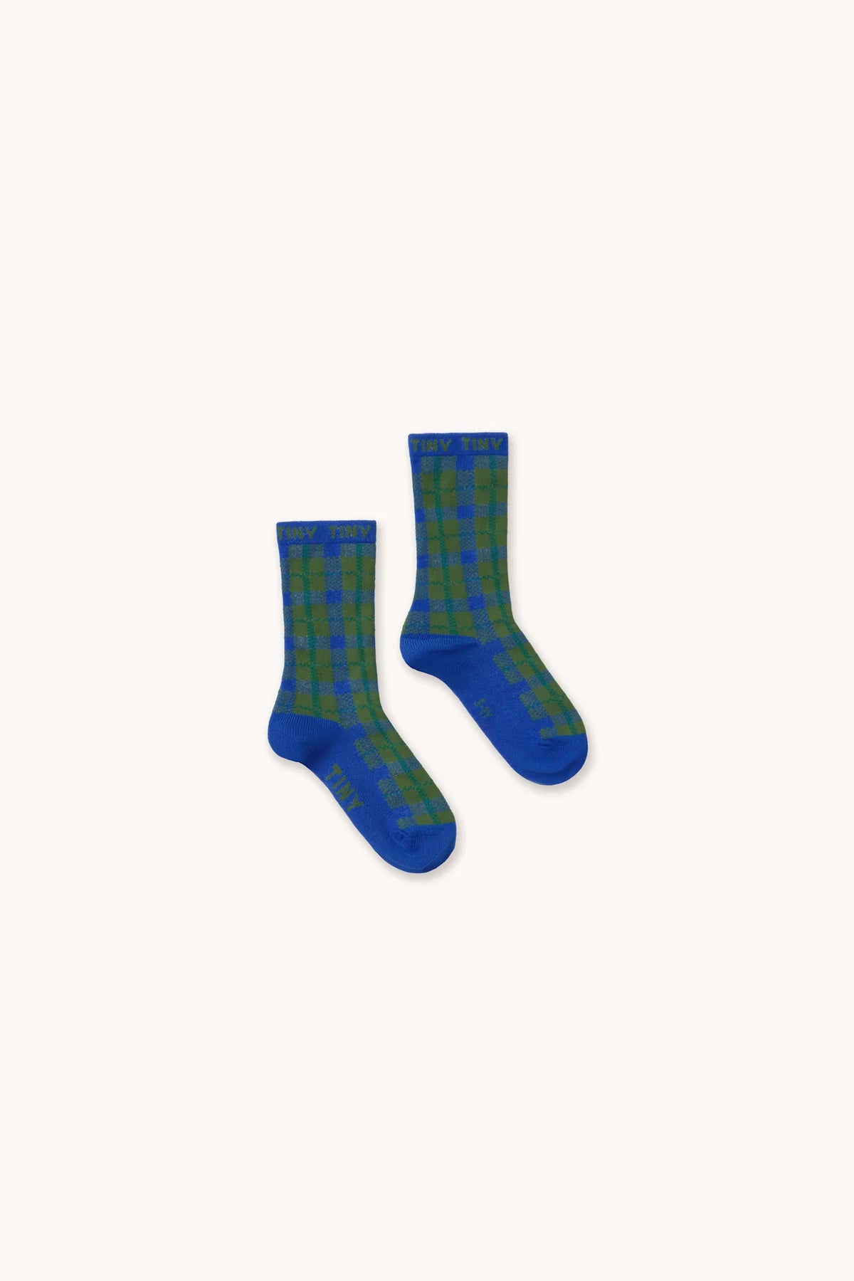 Blue Check Medium Socks | blue