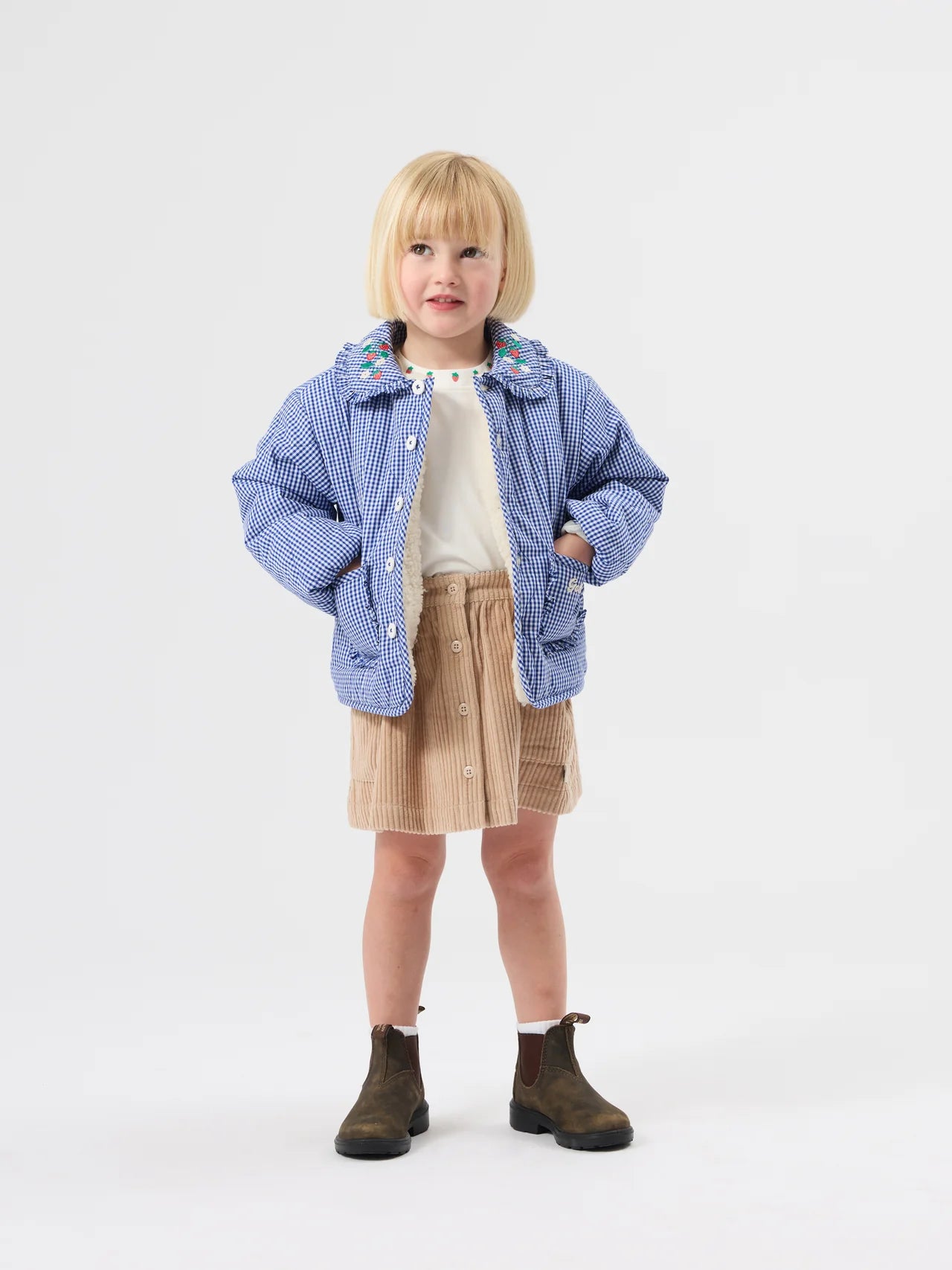 Wild Strawberry Gingham Padded Jacket