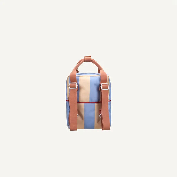 backpack small | striped | cloud blue + twiggy beige