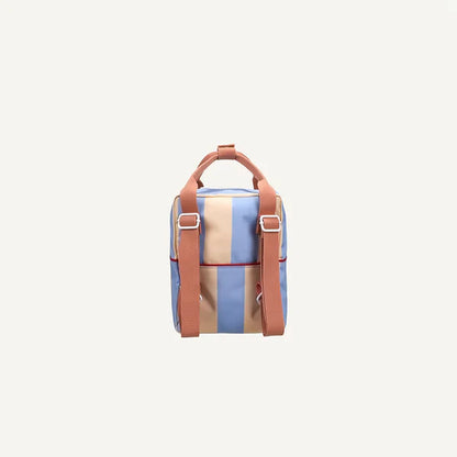 backpack small | striped | cloud blue + twiggy beige