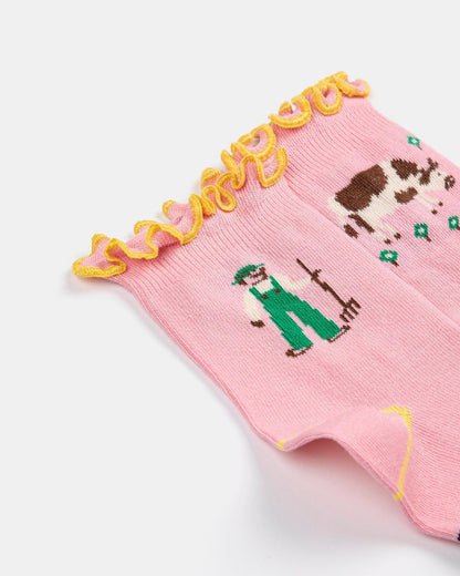 Farm Adventure Ruffled Short Socks | kids