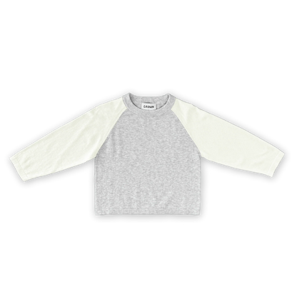 Raglan long sleeve tee | milk grey marle