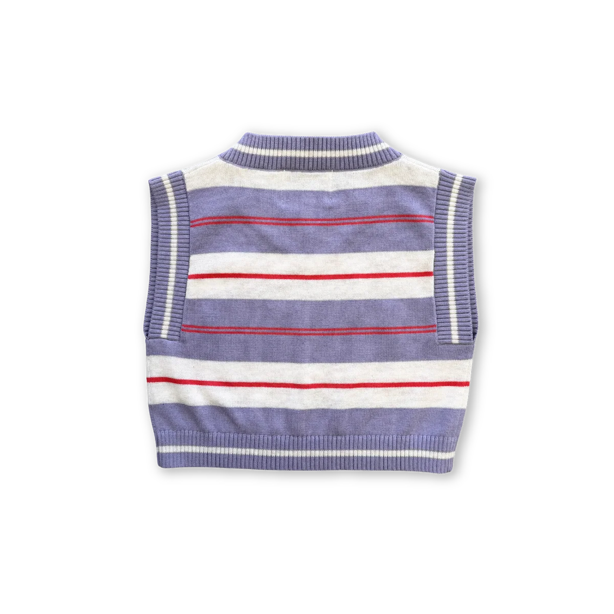 Organic Knitted Club Stripe Top - Mauve
