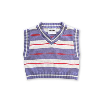 Organic Knitted Club Stripe Top - Mauve