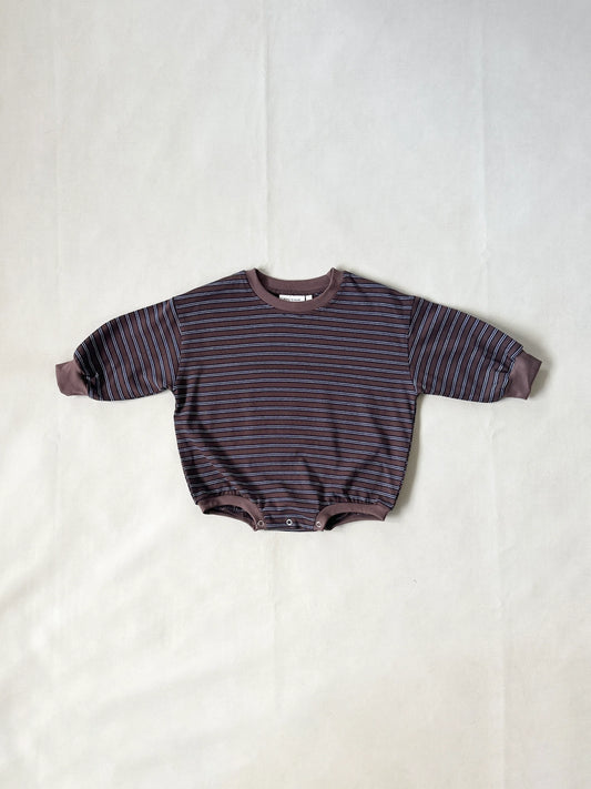 Hennie Cotton Stripe Bodysuit | Mocha Stripe
