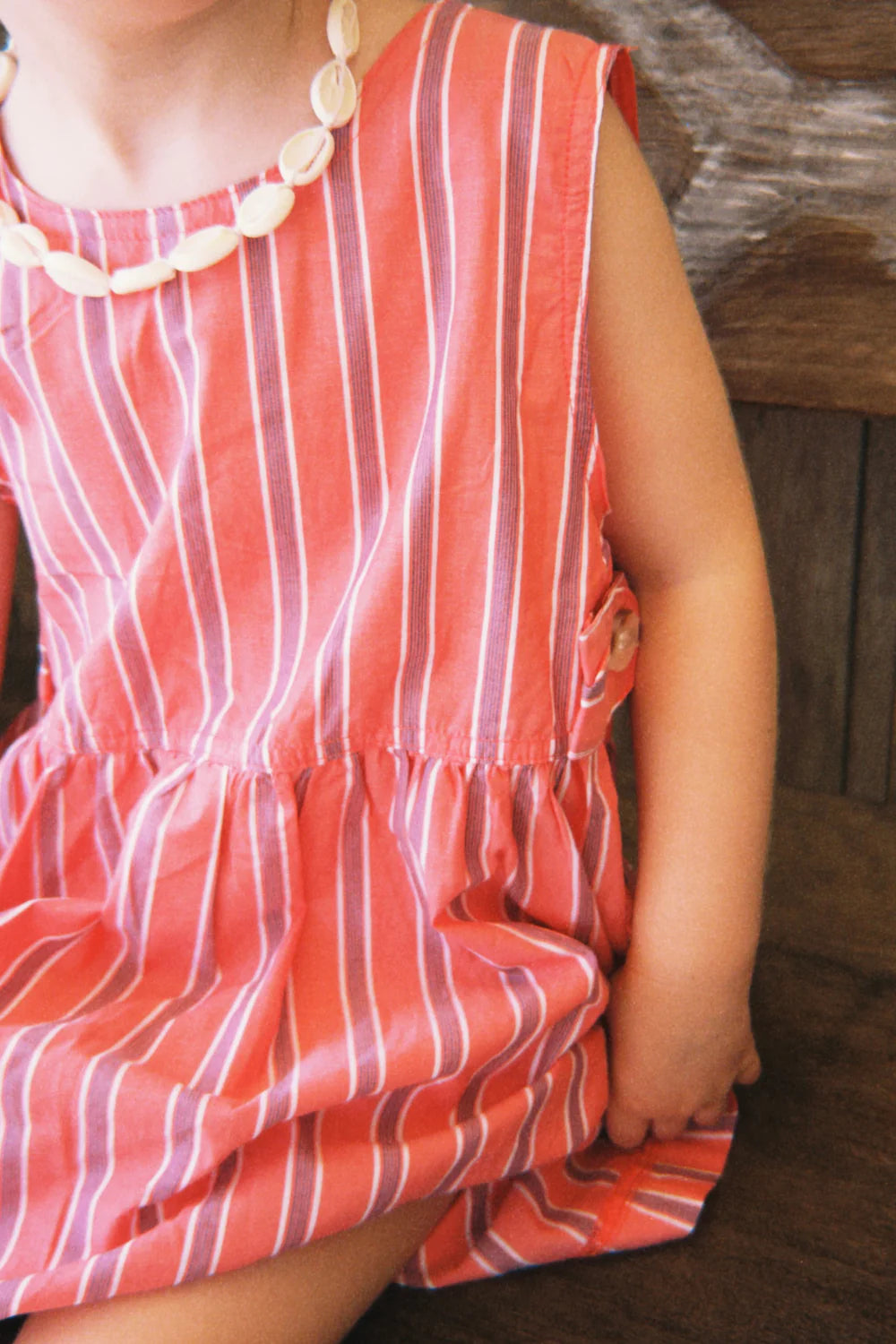 Holiday Midi Dress | Peach Stripe