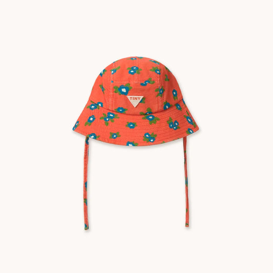 Blue Flowers Corduroy Bucket Hat | summer red