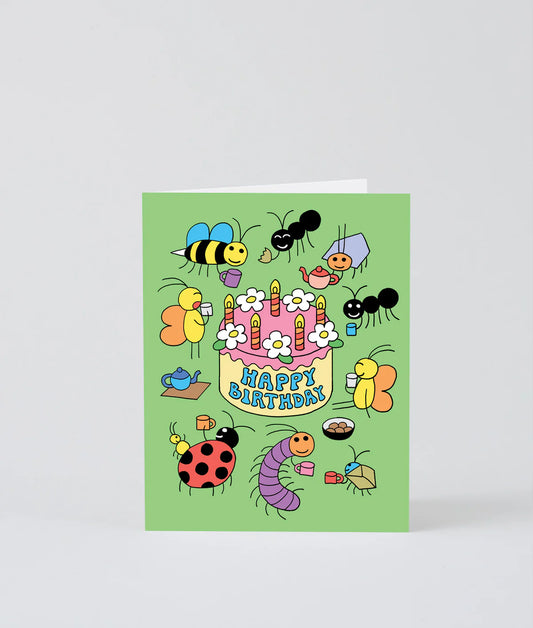 Happy Birthday Bug Party Greeting Card
