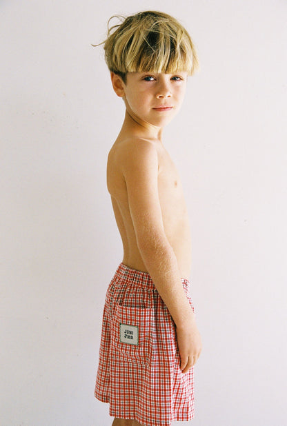 Banjo Short | red check