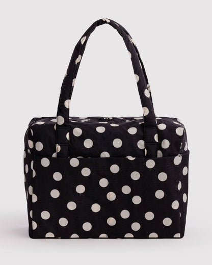 Small cloud carry on | black and cream polka dot