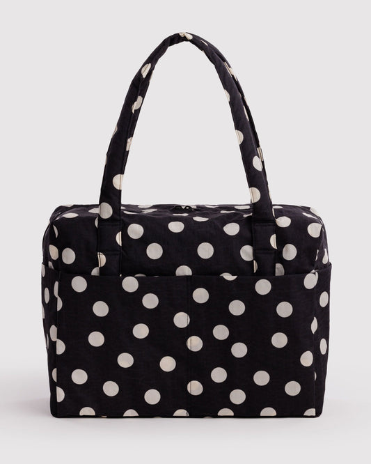 Small cloud carry on | black and cream polka dot