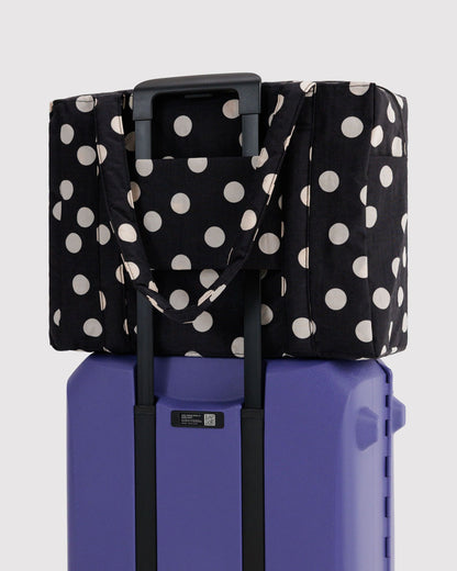 Small cloud carry on | black and cream polka dot