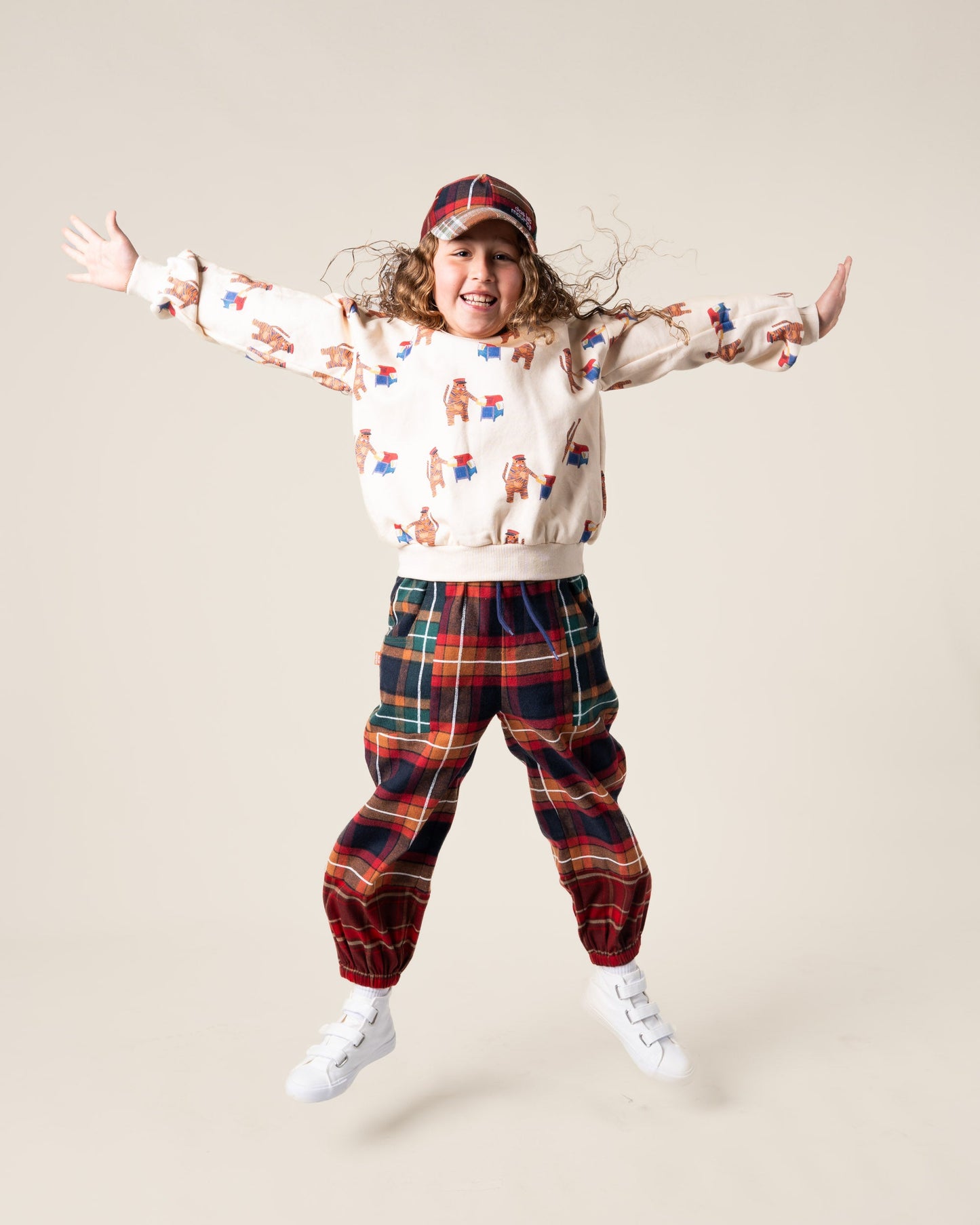 Patched Barrel Pants | Tartan