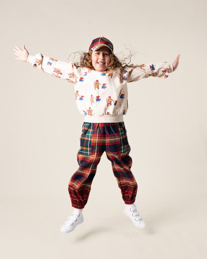 Patched Barrel Pants | Tartan