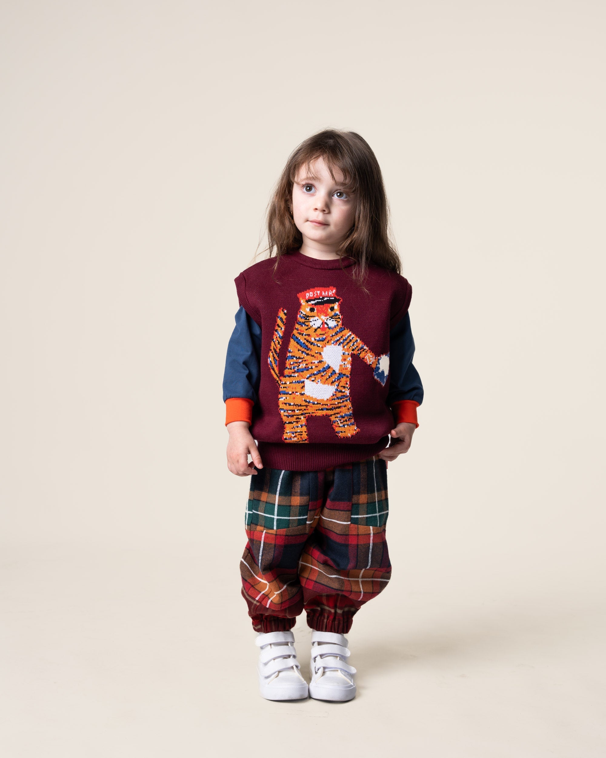 Jacquard Knit Vest | Tiger The Postie – Goldies Store Melbourne