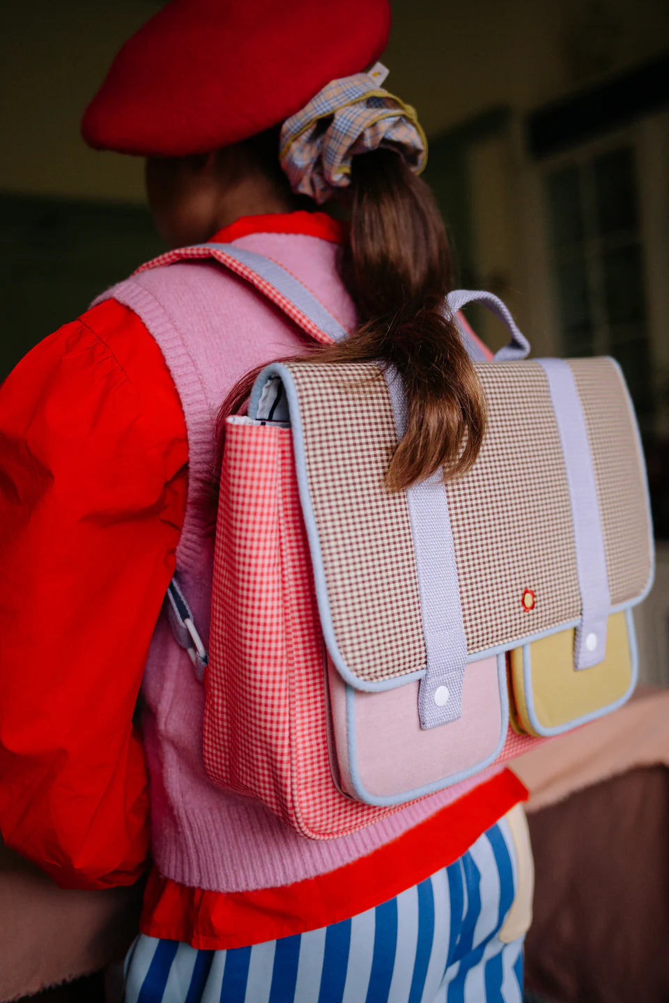 school bag | lemon tree | gingham flower + rose