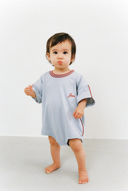 Riley T-Shirt Romper | Stone Blue