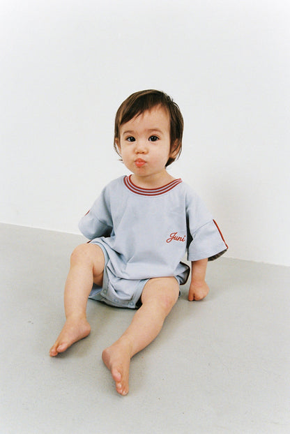 Riley T-Shirt Romper | Stone Blue